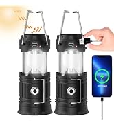 2024 Rechargeable Mini Solar Camp Lanterns - Collapsible Portable LED Camping Lantern for Power O...