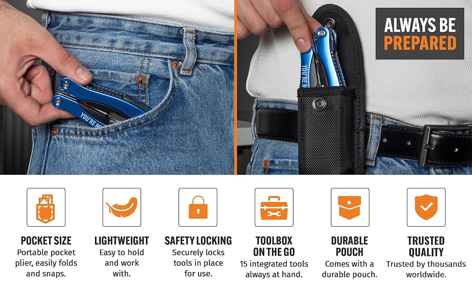 quality multitool with safety locking compact EDC for everyday use and outdoor adventures