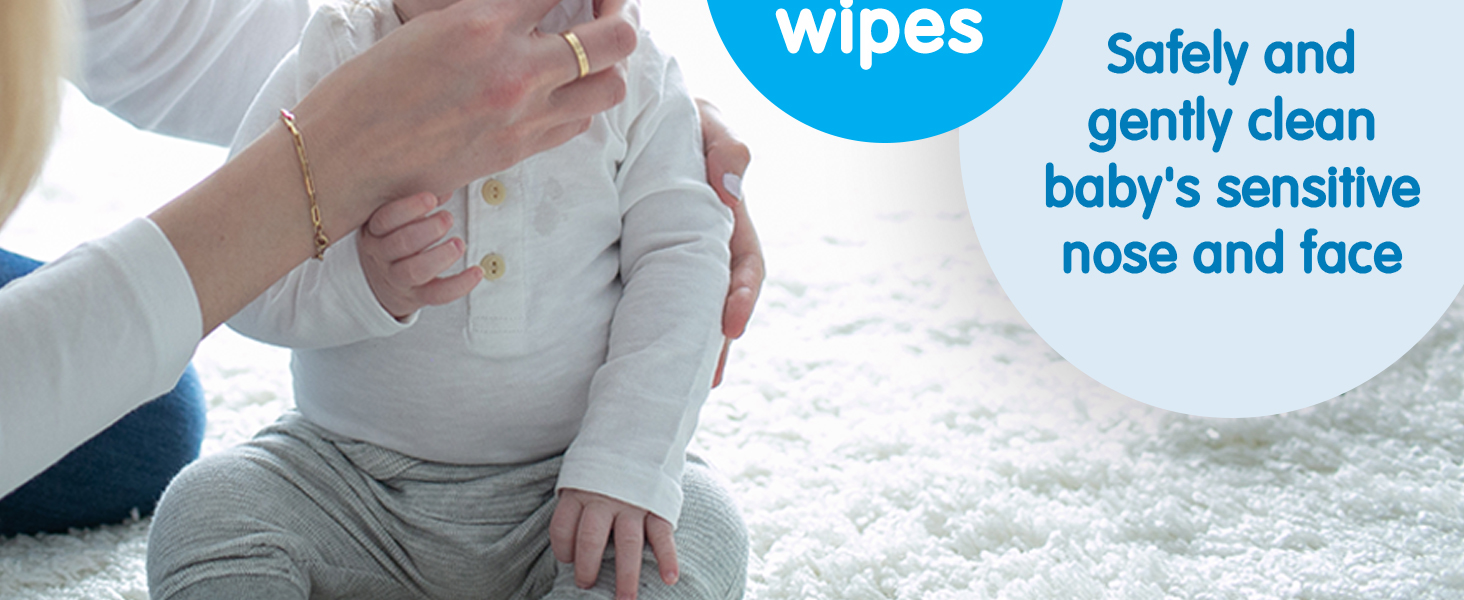 safely and gently clean baby's sensitive nose and face