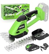 SOYUS Hedge Trimmer Cordless, 2-in-1 Handheld Hedge Trimmers, 20V Electric Grass Shear & Shrubber...