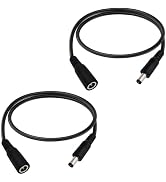 1.6FT DC Power Extension Cable 5.5mmx2.1mm 18AWG Male to Female 12V Extension Cable for CCTV Surv...
