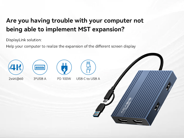 ACASIS USB to dual HDMI adapter