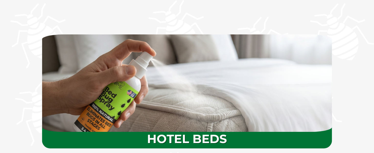 Travel bed bug spray for hotel mattresses