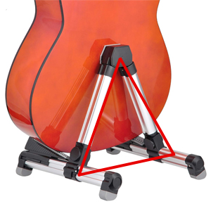 Guitar Stand Silver Lightweight Premium Aluminum Build Adjustable A-Frame Stand