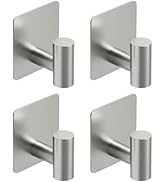 Rise age Adhesive Towel Hooks, Heavy Duty Stick on Towel Hooks for Bathrooms Wall Waterproof Adhe...