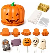 HOKKIEAM 307 PCS Halloween Cake Pop Mold Set,100 Sticks?Gold Ties?Bags | Cake pop cutter Pumpkin,...