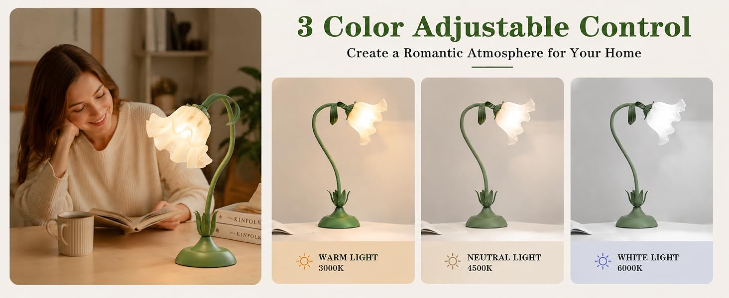 bedside table lamp kawaii room decor table lamp for bedroom vintage flower table lamp for home
