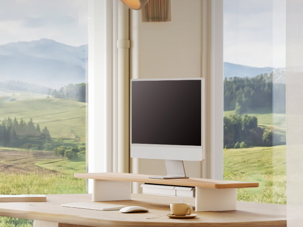 solid wood desk shelf