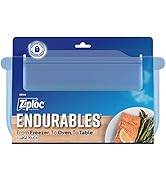 Ziploc Endurables Large Pouch, 8 Cups, Reusable Silicone Bags and Food Storage Meal Prep Containe...
