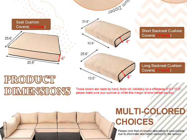 Patio Cushion Covers Replacement Waterproof