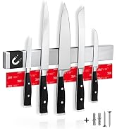 Cucino Magnetic Knife Strip Adhesive - No Drilling 16 Inch Stainless Steel Magnetic Knife Holder ...