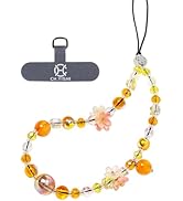 Handmade Flower Beaded Charm Cell Phone Camera Lanyard, Wrist Strap with Tether Tab,Phone Chain S...