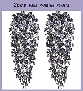 BLEUM CADE Fake Hanging Plants, 2pcs Artificial Hanging Plant, Faux Deep Purple Vines Hanging Pla...