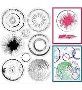 GLOBLELAND Circle Background Clear Stamps Circle Decorative Clear Stamps Silicone Clear Stamp for...