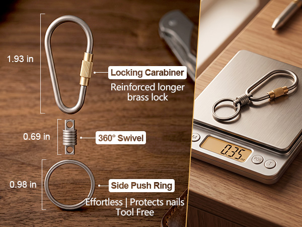 TPFEV titanium keychain