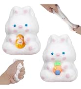 Dayingjiang 2 Packs Easter Bunny Taba Squishy Fidget Toys, Ultra Soft Squeeze Toys Sticky Toys fo...