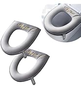 timecity 2 PCS Warmer Toilet Seat Cover with Zipper Lid Lifter Handle Set Velvet Toilet Seat Pads...