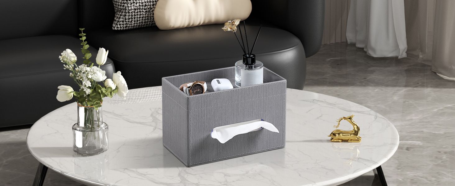 leather tissue box cover