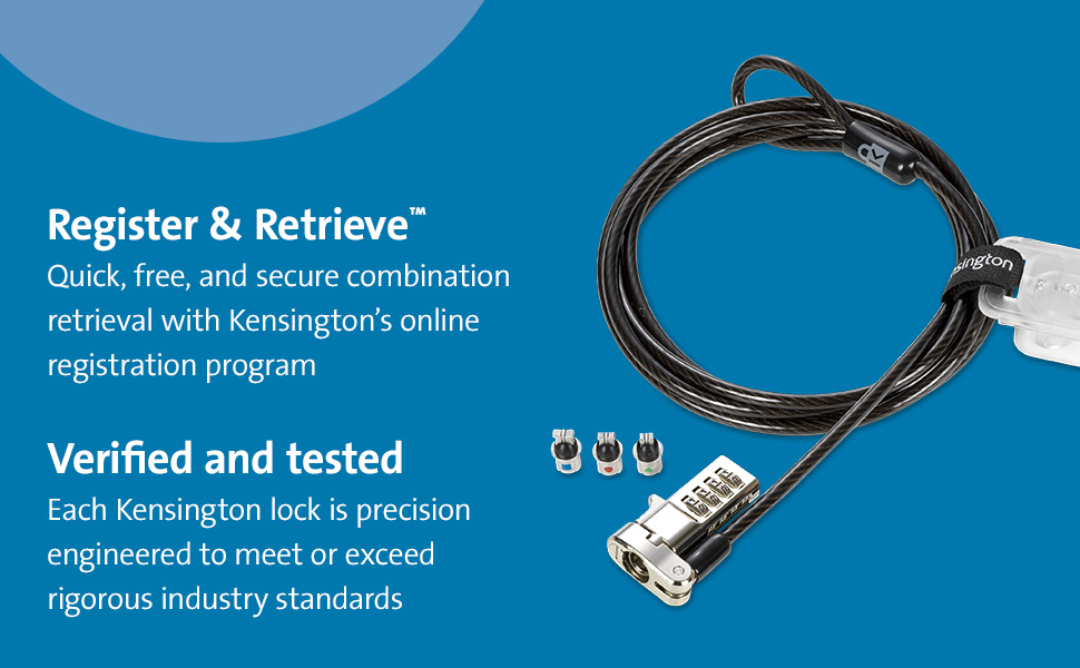Kensington Universal 3-in-1 Combination Laptop Lock– Resettable