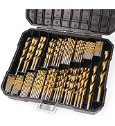 COMOWARE 230 Pcs Drill Bit Set for Wood & Metal - Titanium Wood Drill Bits, High Speed Steel Dril...
