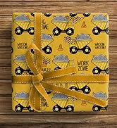 ZINTBIAL Construction Vehicle Wrapping Paper for Kids Birthday - Excavators, Bulldozers, Dump Tru...