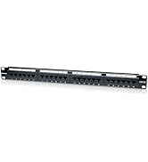 Intellinet 24 Port Cat5e Network Patch Panel Wall Mount– 1U Rack Height - Installer Grade 3mm 50 ...