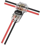 Kuject 10pc Low Voltage Wire Connectors, T Tap 3 Way 2 Pins Splice Wire Connectors, Quick Solderl...