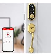 Fingerprint Front Door Lock Set - SMONET Smart Locks Keypad Front Door Lock with Handle Keyless E...