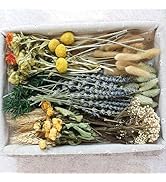 DIY Natural Dried Flower Set, Bulk Dried Flowers, Dried Flowers with Stems, Handmade Dried Flower...