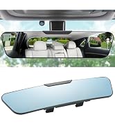 LivTee Anti Glare Rear View Mirror 12.4''(312mm), Wide Angle Panoramic Convex Curve Rearview Mirr...
