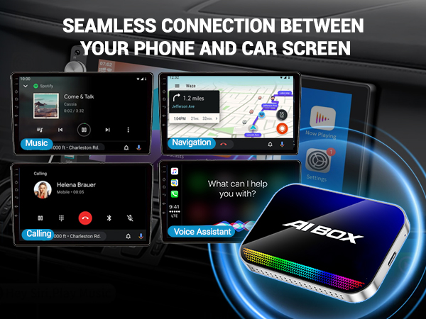 wireless carplay adapter apple iphone tiktok netflix youtube ai magic box