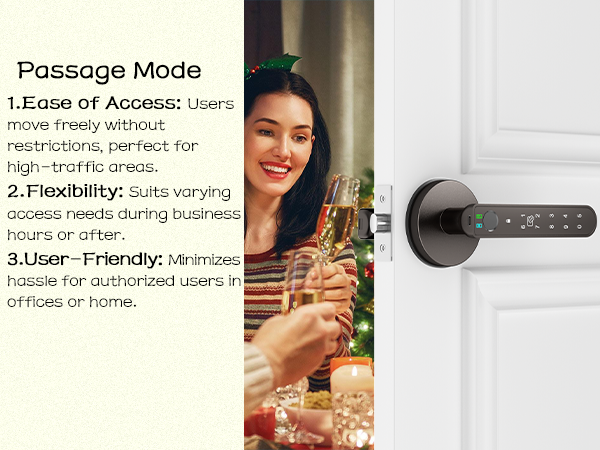 interior door handle with finger print lock grey