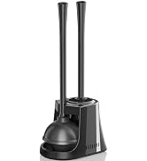 LOVLOY Toilet Plunger and Brush, Bowl Brush and Heavy Duty Toilet Plunger Set with Ventilated Hol...