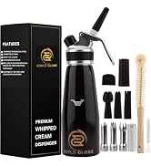 Professional Whipped Cream Dispenser - 500 ml Whipped Cream Maker With Silicone Grip - Heavy Duty...