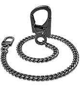 Ahiller Wallet Chain for Men - 25" Stainless Steel Pants Keychain with Lockable Carabiner, Biker ...
