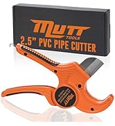 Mutt Tools 2-1/2 Inch PVC Pipe Cutter Tool – Heavy Duty Ratcheting Pipe Cutter for Plumbing – PVC...