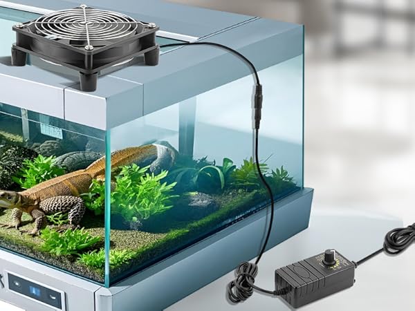 GDSTIME 120mm Computer Fan with AC Plug, 110V 115V 120V AC Powered Fan with Speed Controller