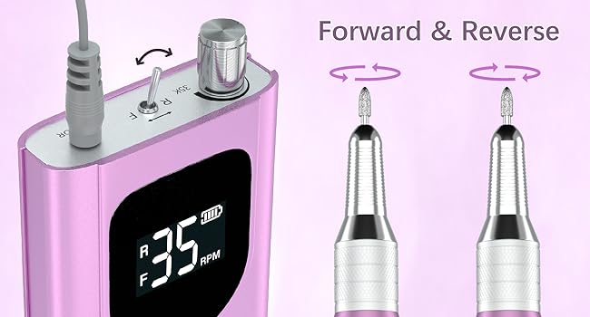 electric nail file with forward and reverse rotation for right hand and left hand