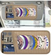 Car CD & DVD Holder - Large Capacity CD Visor Case, Vehicle Visor Storage Organizer with 12 Disc ...