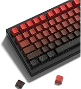 dagaladoo Red Black Topographic keycaps Line Backlit keycaps Shine Through Keyboard Keys Side Pri...