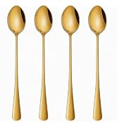 4 PCS Long Handle Iced Tea Spoons, 7.7-Inch Stainless Steel Coffee and Tea Spoons Set for Iced Co...