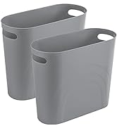 rejomiik Small Trash Can, Slim Garbage Can Plastic Waste Basket with Handles 3.5 Gallon Container...