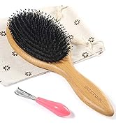 BESTOOL Hair Brush, Boar & Nylon Bristle Brush for Women men Kid, Oval Brush for Wet/Dry Hair Smo...