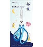 SLEMOON 7" Left-handed Student Scissors, Premium Stainless Steel Blades Shears for Kids,Ergonomic...