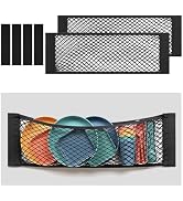 TOBWOLF 2PCS 25x80cm / 9.8x31.5in Mesh Storage Pocket Bag with Tape Sticker, Hook & Loop Elastic ...