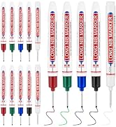 15 Pcs Long Nib Marker, 20 mm Long Head Deep Hole Marker Pens, Fine Nose Tip Deep Reach Permanent...