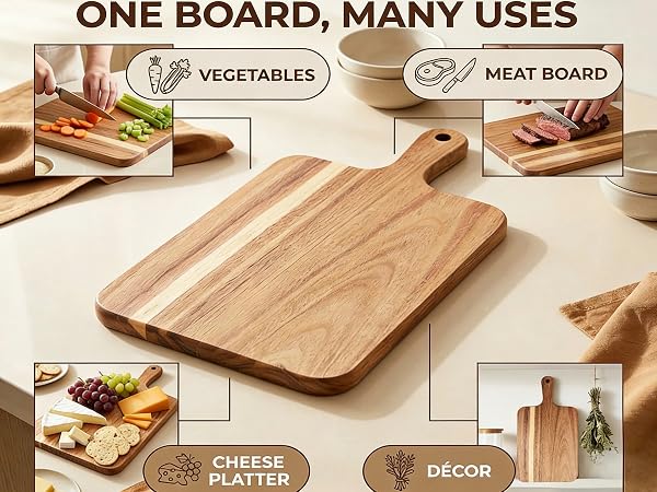 Wood Cutting Board with Handle