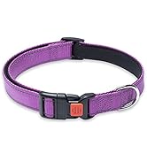 Reflective Dog Collar with Buckle Adjustable Safety Nylon Collars for Small Medium Large Dogs, Pu...