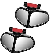 Qurbuns 2 PCS Car Blind Spot Mirrors, 360 Rotation Adjustable Double-Sided Convex Rear View Mirro...