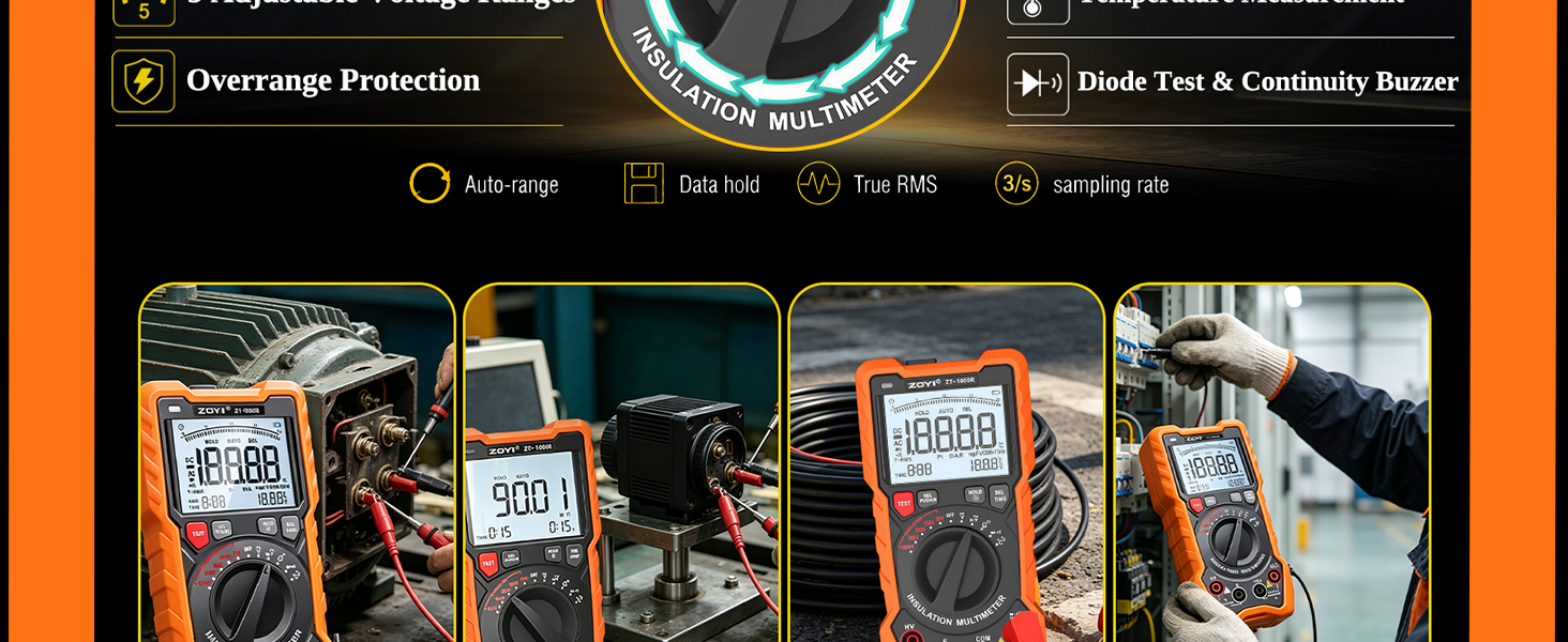 2 in 1 Megohmmeter Multimeter Ohm Meter